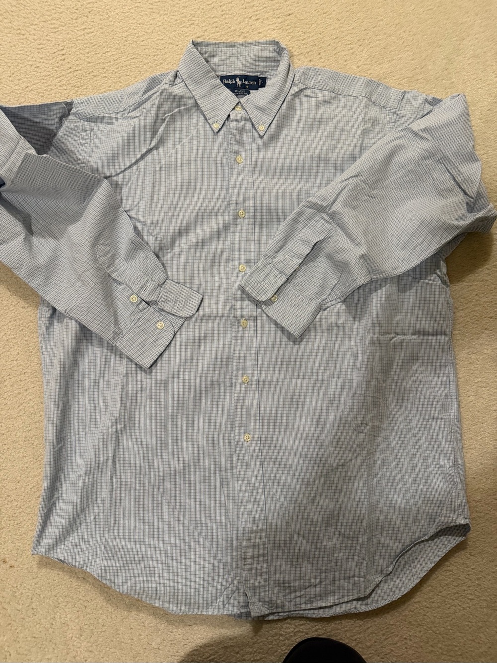 Ralph Lauren Classic Fit Light Blue Check Button-Down Shirt